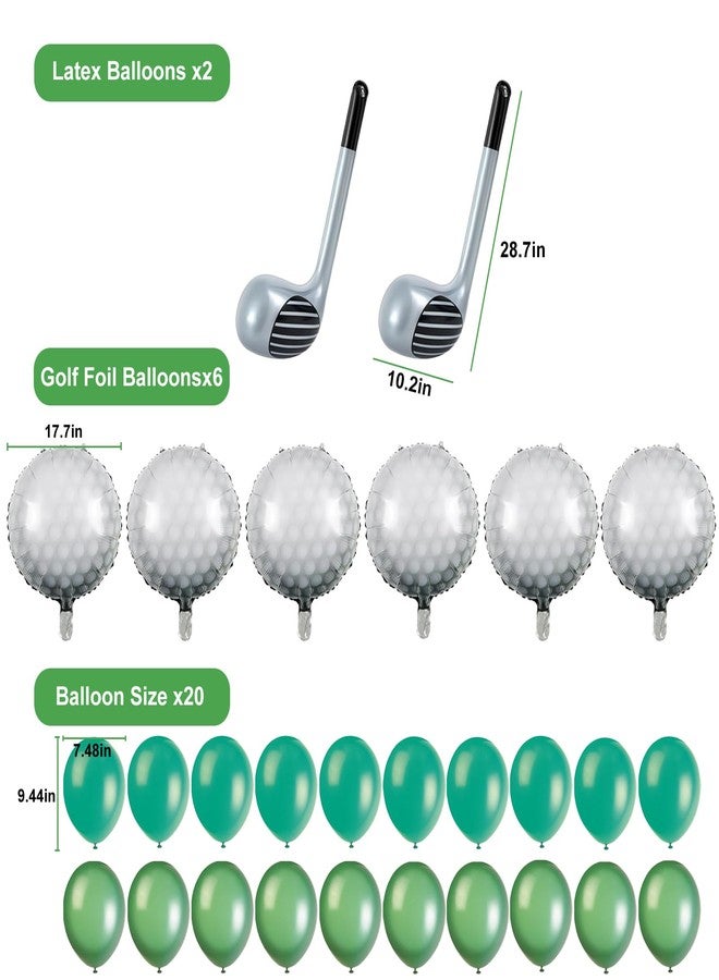 Nerien Golf Birthday Party Decorations - 33pcs Golf Themed Party Decorations, Golf Birthday Party Supplies, 20pcs Golf Balloons&2pcs Golf Banner&3pcs Golf Honeycomb Pendulum&8pcs Golf Golf Clubs Decorations - Image 3