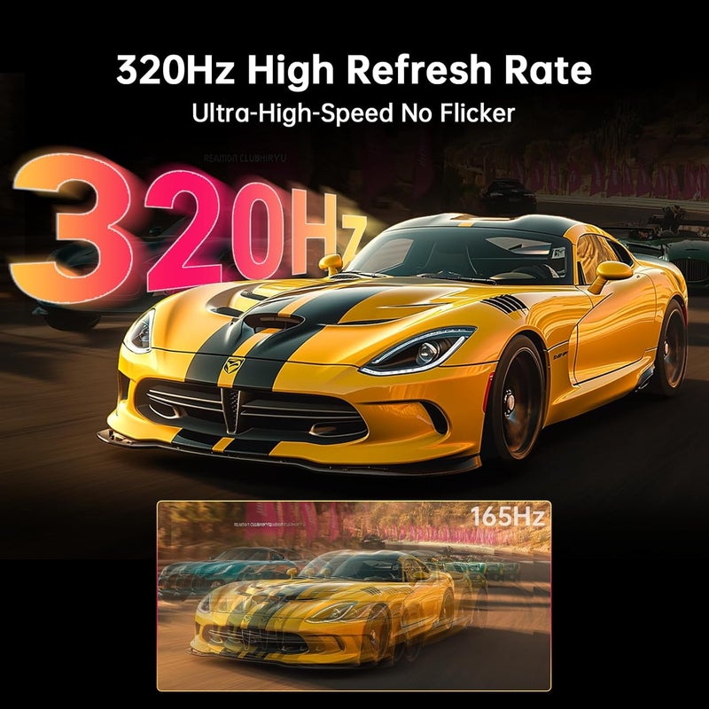 KTC 27 Inch White Gaming Monitor 300Hz/320Hz, QHD 1440P Fast IPS Computer Monitor with Adaptive FreeSync, HDR400, Height/Pivot/Swivel/Tilt Adjustable, DP&HDMI, H27E6 - Image 3