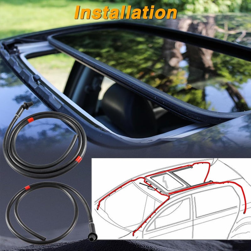 HIMARKLIF 2Pcs Front 2Pcs Rear Sunroof Drain Tubes Sun Roof Water Drain Pipes Hoses Compatible with Land Rover LR3 40L 44L 20052009 LR4 30L 50L 20102015 ReplaceEEH500100 EEH500110 - Image 4