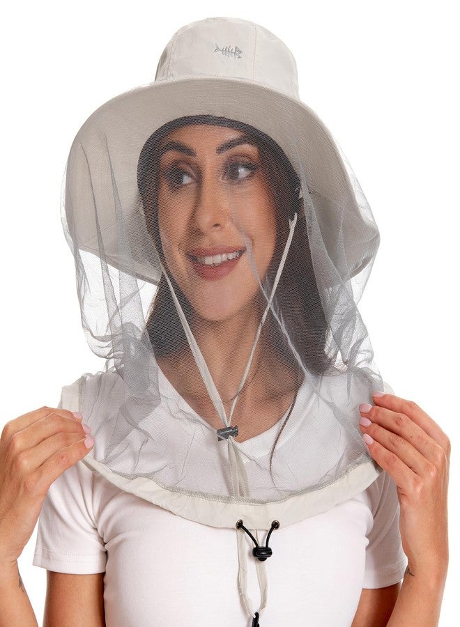 BASSDASH UPF 50+ Mosquito Sun Hat with Hidden Head Net and Neck Flap for Men Women Outdoor Fishing Hiking Camping FH16 Beige - Image 1