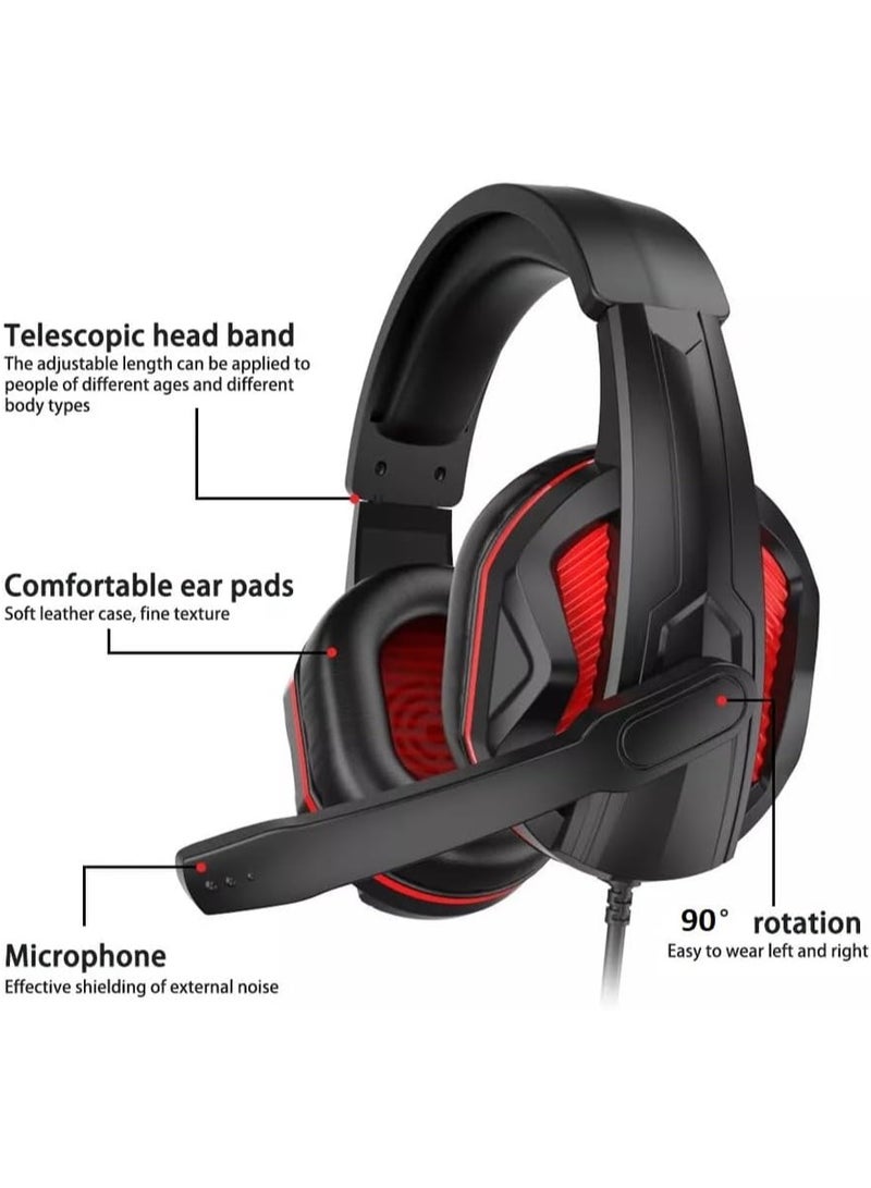 BT24 Gaming Headphones - Enjoy premium sound quality with a 90-degree adjustable microphone, 3.5mm jack, wired volume control, deep bass, and 1.5m cable (color may vary)  - Image 2