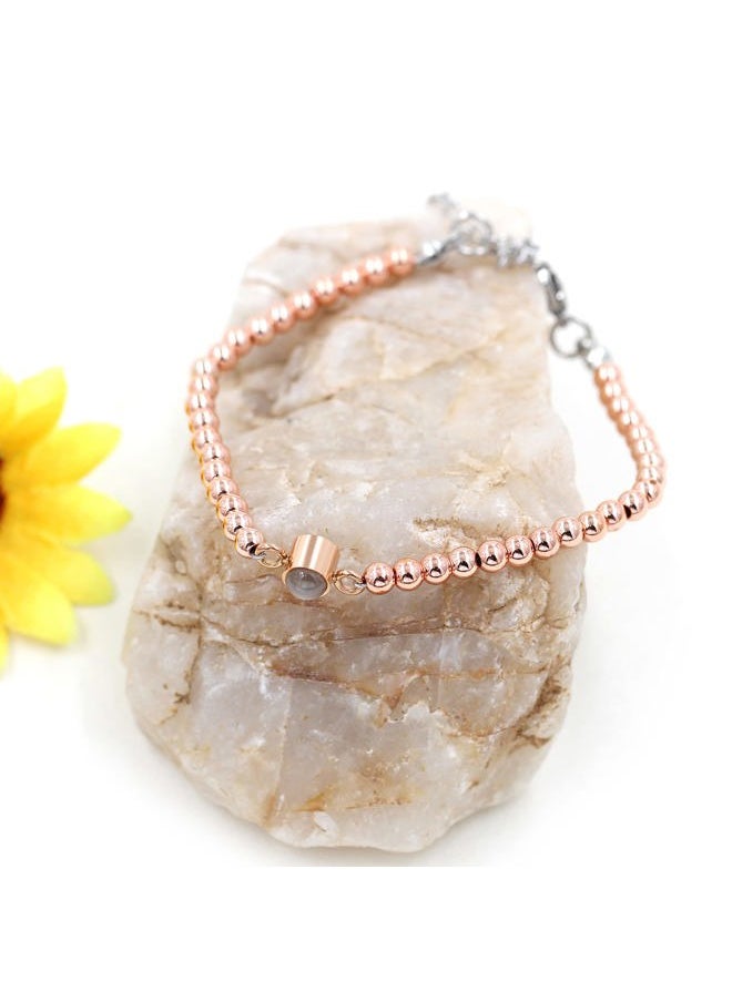 Uloveido - I Love You 100 Languages Bracelets Couples for My, Soulmate, Fiance - Romantic for Women (Black-rose gold) - Image 1