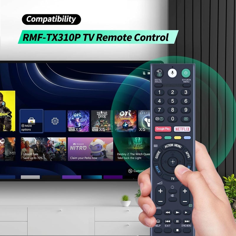 WDZP New Voice RMF-TX310P Replaced Remote Control Fit For Sony Smart TV A8G, X75F, X78F, X83F, X85F, X90F, X80G series - Image 2