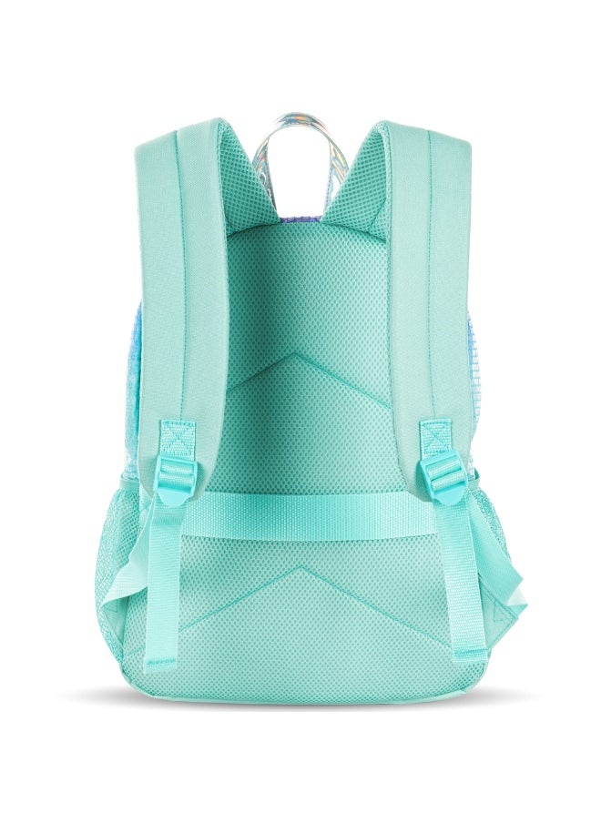 Eazy Kids Eazy Kids 17" Set of 3 Backpack w/ Lunch Bag and Pencil Case - Girl Glitter Green  - Image 5