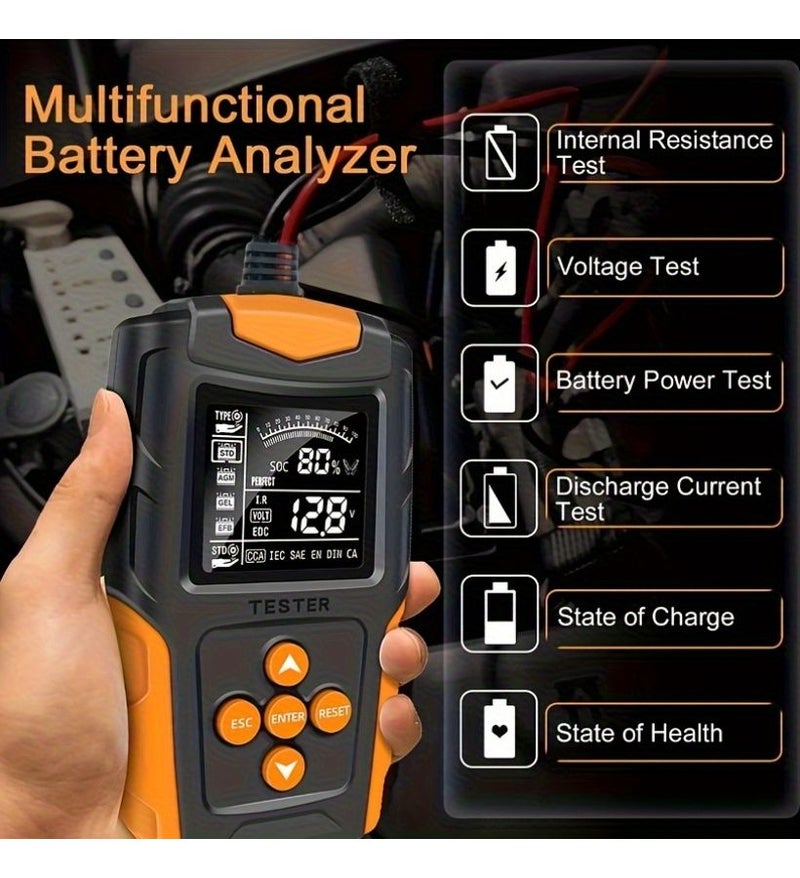 جهاز اختبار البطارية الرقمي Red FBT200 12V 24V للسيارات محلل المقاومة الداخلية CCA - Image 4