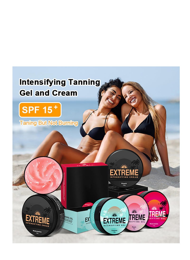 SYOSI - Intensive Tanning Cream, Tanning Accelerator Cream, Achieve a Natural Tan with Natural Ingredients, Natural Tanning Accelerator Gel for Outdoor Sun & Tanning Beds (Watermenlon) - Image 1