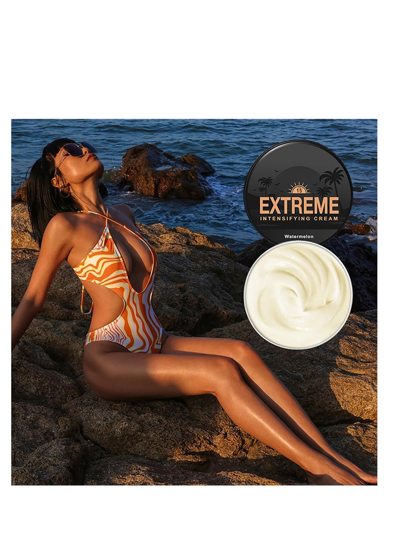 SYOSI - Intensive Tanning Cream, Tanning Accelerator Cream, Achieve a Natural Tan with Natural Ingredients, Natural Tanning Accelerator Gel for Outdoor Sun & Tanning Beds (Watermenlon) - Image 1