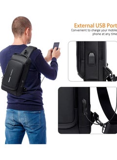 Joyelink Anti Theft Sling Bag for Men, USB Charging Sport Sling Anti-Theft Shoulder Bag, Waterproof Chest Bag Motorcycle Bag Usb Charging Messenger Sling Shoulder Bags  - Image 5