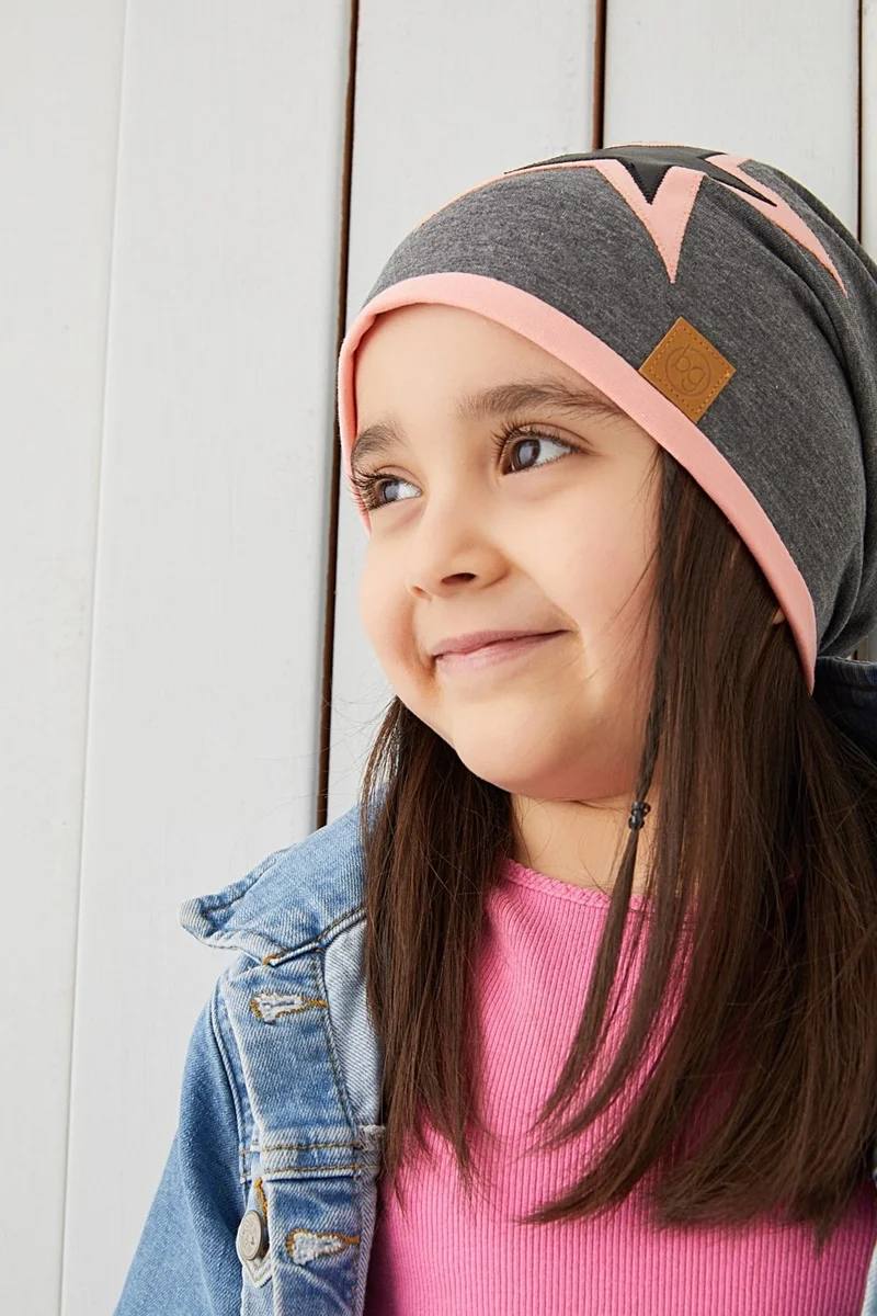 Babygiz Powder Gray Children's Baby Hat Beanie Soft Cotton Combed Cotton