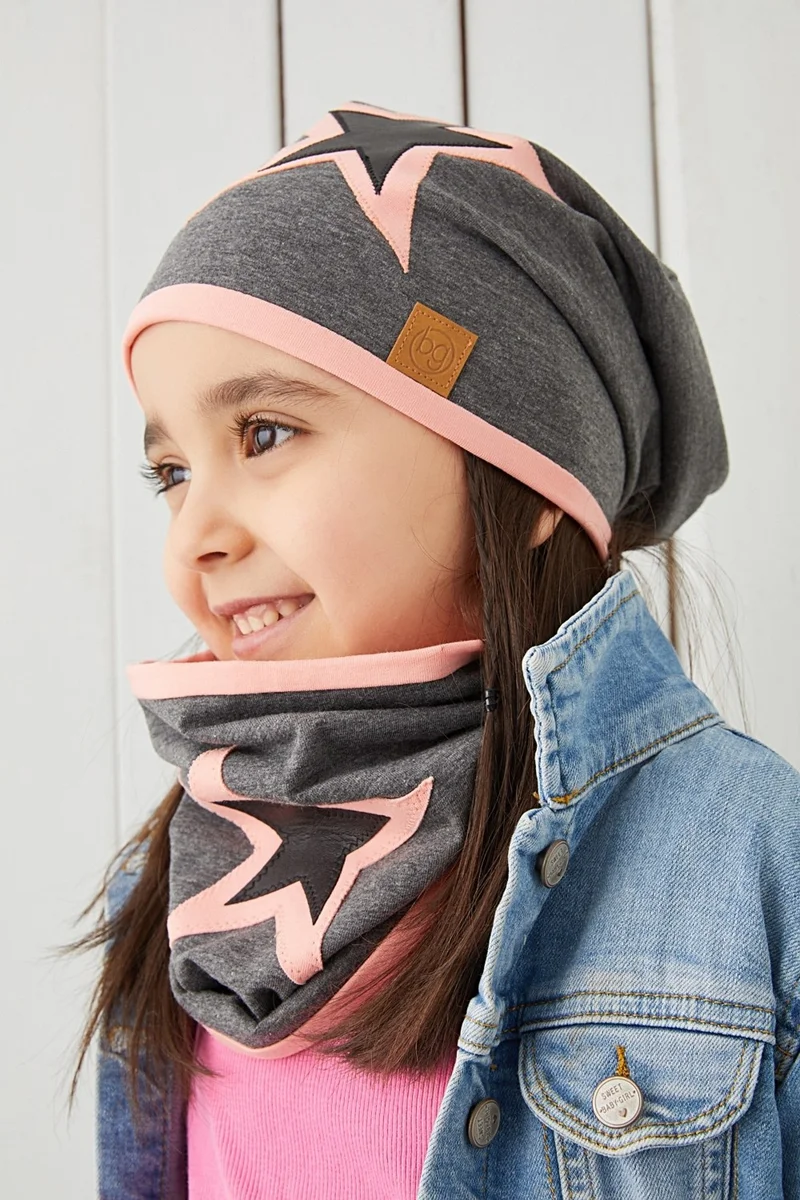 Babygiz Powder Gray Children's Baby Hat Beanie Soft Cotton Combed Cotton