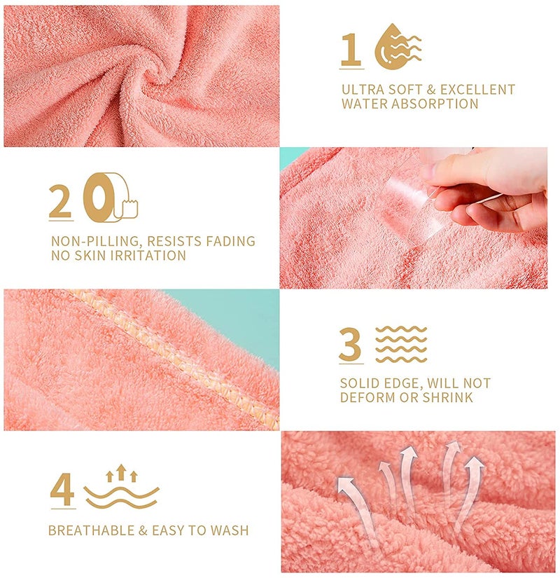 Rezdax Microfiber Hair Towel Wrap 3 Pack Super Absorbent Quick Dry Hair Turban Hair Drying Towels for Womens Curly Long Thick Hair MultiColor - Image 2