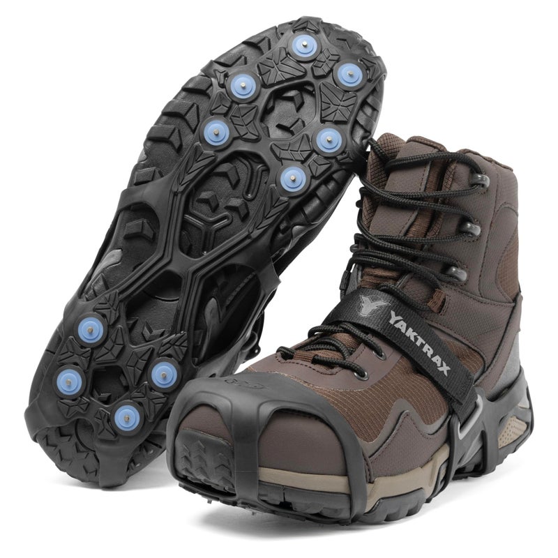 Yaktrax UltraGrip Ice Cleats for Shoes, Lightweight Winter Traction Device with Carbide Steel Spikes and Siped Tread, Low-Profile Grip for Running, Walking, and Hiking on Snow and Ice, Large - Image 1