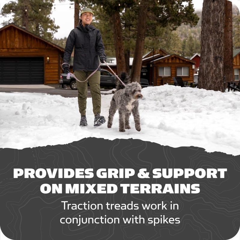 Yaktrax UltraGrip Ice Cleats for Shoes, Lightweight Winter Traction Device with Carbide Steel Spikes and Siped Tread, Low-Profile Grip for Running, Walking, and Hiking on Snow and Ice, Large - Image 4