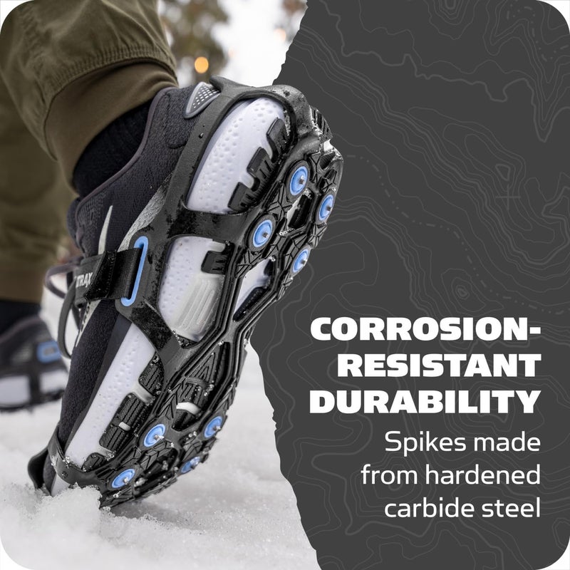 Yaktrax UltraGrip Ice Cleats for Shoes, Lightweight Winter Traction Device with Carbide Steel Spikes and Siped Tread, Low-Profile Grip for Running, Walking, and Hiking on Snow and Ice, Large - Image 3