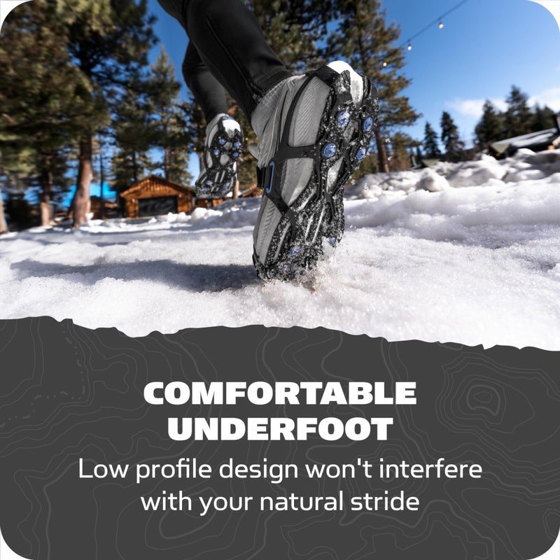 Yaktrax UltraGrip Ice Cleats for Shoes, Lightweight Winter Traction Device with Carbide Steel Spikes and Siped Tread, Low-Profile Grip for Running, Walking, and Hiking on Snow and Ice, Large - Image 5