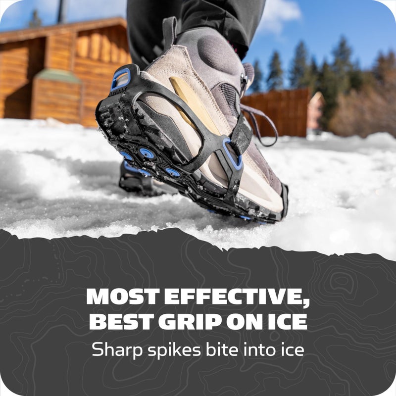 Yaktrax UltraGrip Ice Cleats for Shoes, Lightweight Winter Traction Device with Carbide Steel Spikes and Siped Tread, Low-Profile Grip for Running, Walking, and Hiking on Snow and Ice, Large - Image 2