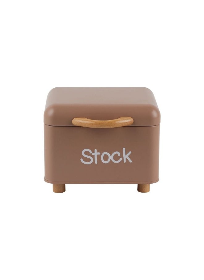DANUBE HOME Mocha Storage Containter Rubber Wood Handle 18 X 17 X 14 Cm Iron Metal Handle - Beech Wood Storage Box Food Storage For Home Kitchen Dining - Brown  - Image 1