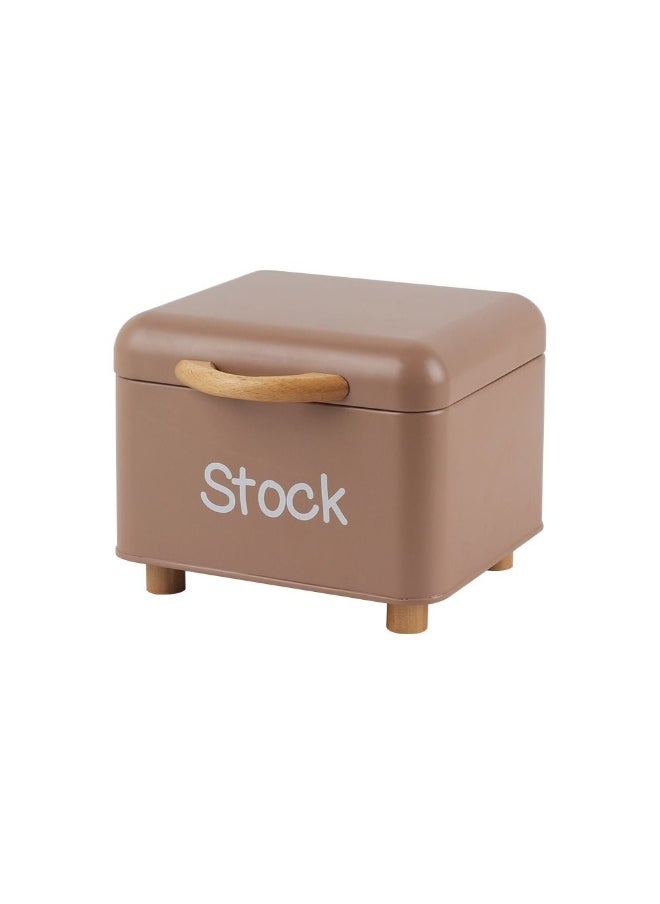 DANUBE HOME Mocha Storage Containter Rubber Wood Handle 18 X 17 X 14 Cm Iron Metal Handle - Beech Wood Storage Box Food Storage For Home Kitchen Dining - Brown  - Image 3