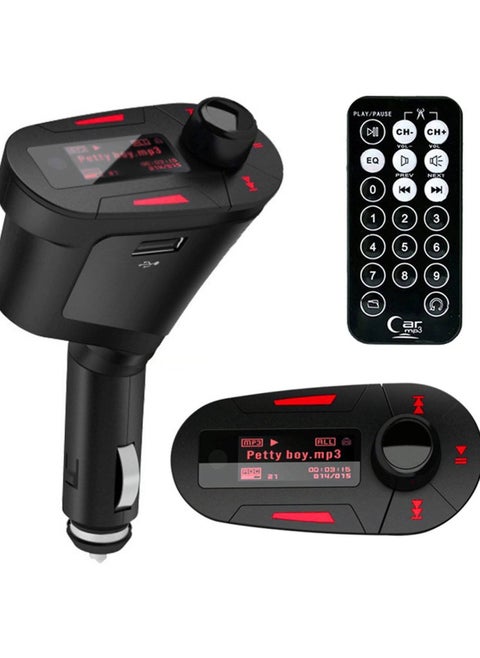Car Kit MP3 Player Wireless FM Transmitter Modulator USB SD MMC Red LCD Remote