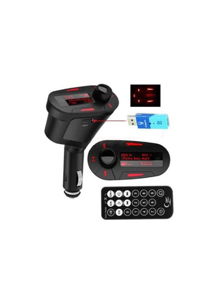 Car Kit MP3 Player Wireless FM Transmitter Modulator USB SD MMC Red LCD Remote