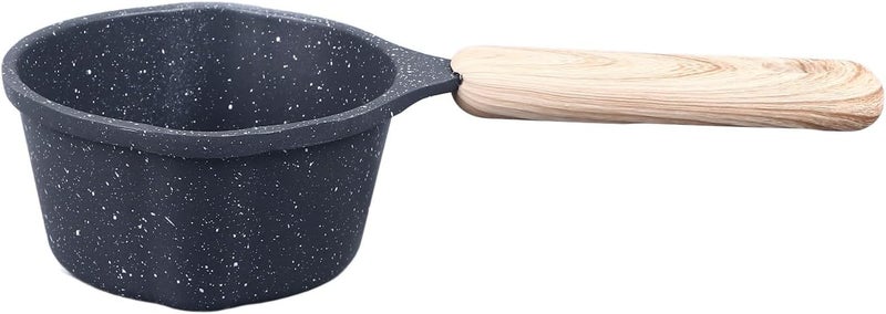 Aramox Nonstick Sauce Pan with Lid, Small Kitchen Sauce Pan 1.5QT with Wooden Handle and Pour Spouts, Medical Stone Coating for Even Heating, for Camping Travel Cooking (Black) - Image 5
