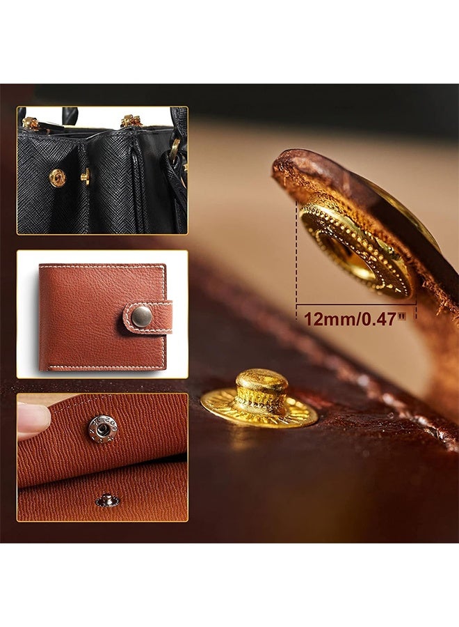 120 Set Leather Snap Fasteners Kit, 12.5mm Metal Button Snaps Press Studs with 4 Setter Tools, 6 Colors Leather Snaps for Clothes, Jackets, Jeans Wears, Bracelets, Bags - Image 2