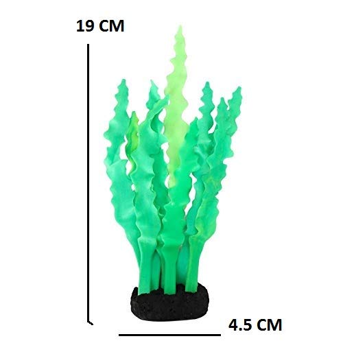 SRI Artificial Silicone Coral Aquarium Decoration Underwater Grass Ornament for Fish Tank (Green) - Image 2