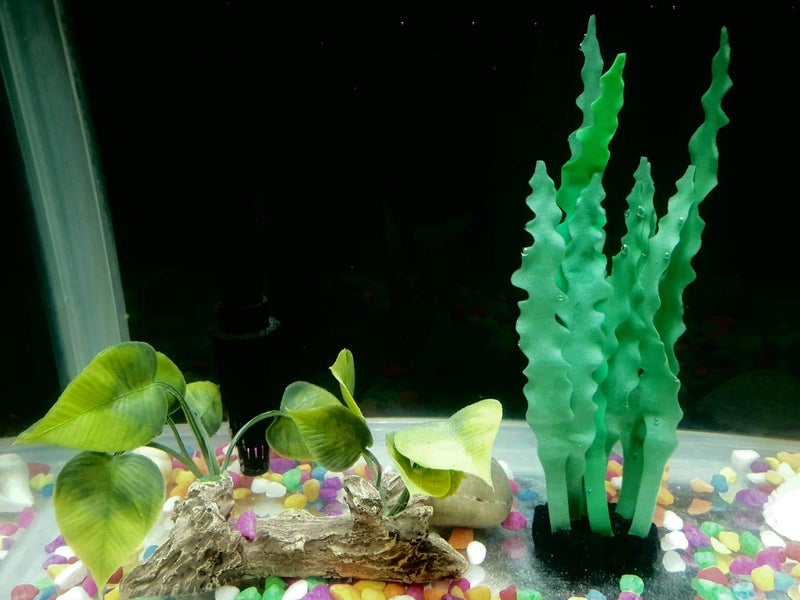 SRI Artificial Silicone Coral Aquarium Decoration Underwater Grass Ornament for Fish Tank (Green) - Image 1