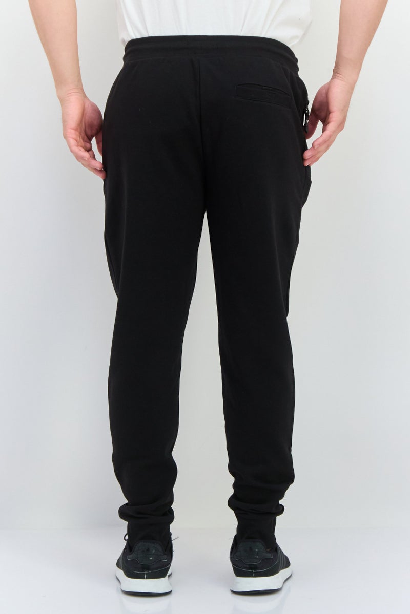 Threadbare Men Regular Fit Plain Jogger Pants, Black - Image 3