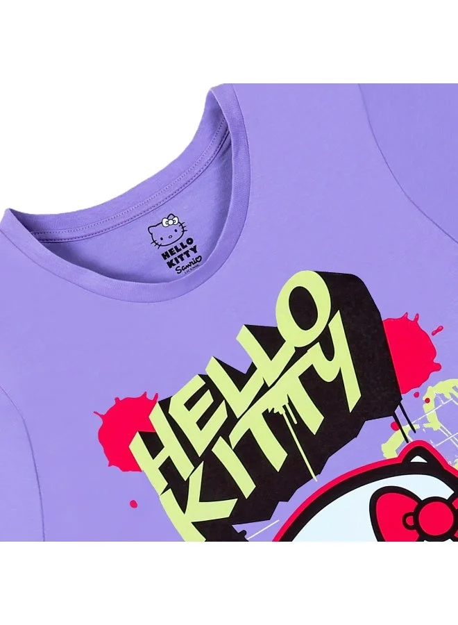 Sanrio  Sanrio  Girl's Hello Kitty Printed Short Sleeve T-Shirt for Women | Best Price UAE