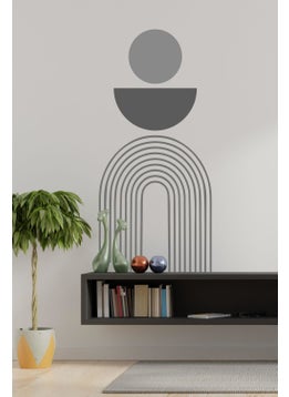 Special Pattern Rainbow and Circles Wall Sticker Set in Gray Shades