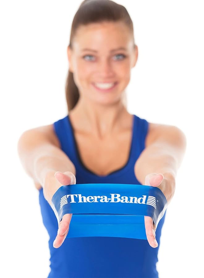 TheraBand Professional Thin Resistance Band Loops 10 Pack 20 cm Length Yellow - Image 2