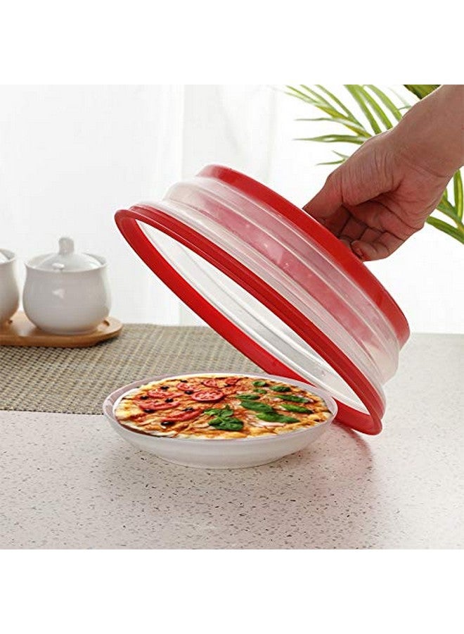 RUNZI Pack of 2 Collapsible Microwave Food Cover, Splatter Guard,Vented Microwave Lid with Hook Hole for Food,10.5inch, BPA free TPR, Dishwasher safe - Image 3