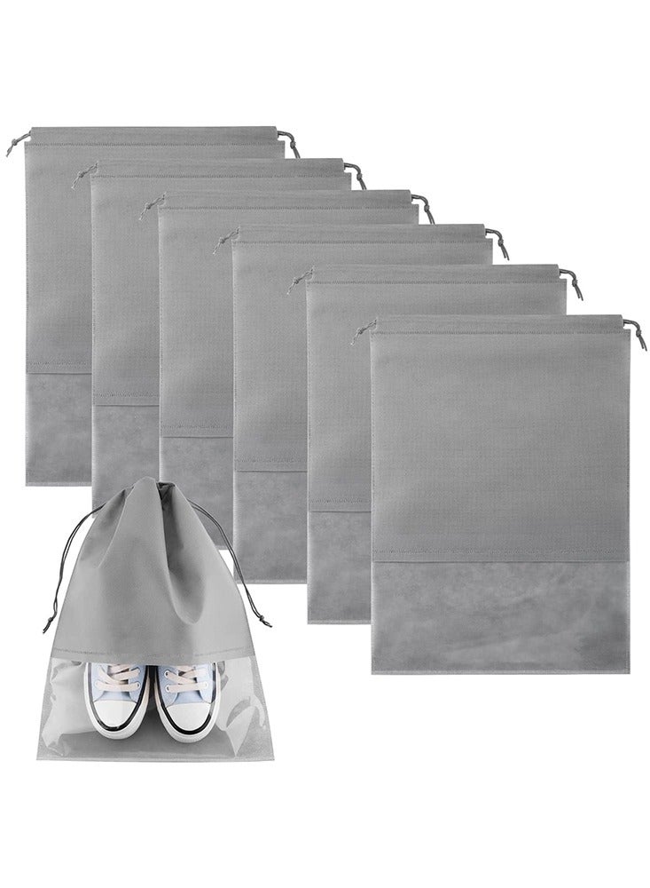 Oasisgalore Portable Grey Waterproof Travel Shoe Bags with Rope for Space-Saving Storage - Image 1