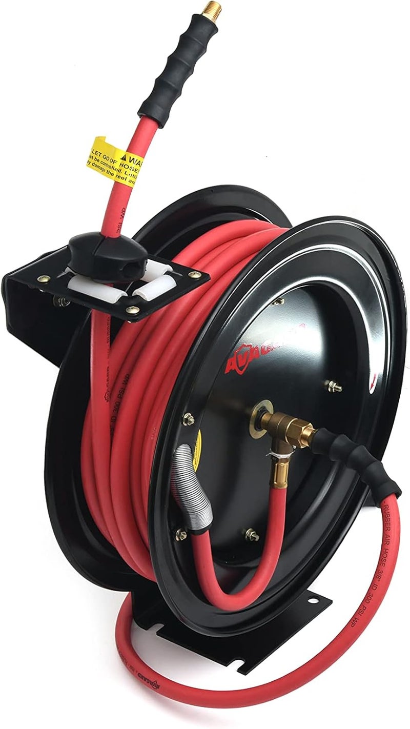 BluBird AVAGARD AVGR3850 Metal Retractable Hose Reel with Premium 38 x 50 Rubber Air Hose 20 Lighter 100 Rubber SuperLight SuperStrong Flexible Range 40F to 180F - Image 2
