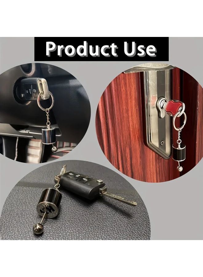 Black Gearshift Shaped Keychain Automotive Accessories Creative Car Modification Gift For Men - Image 5