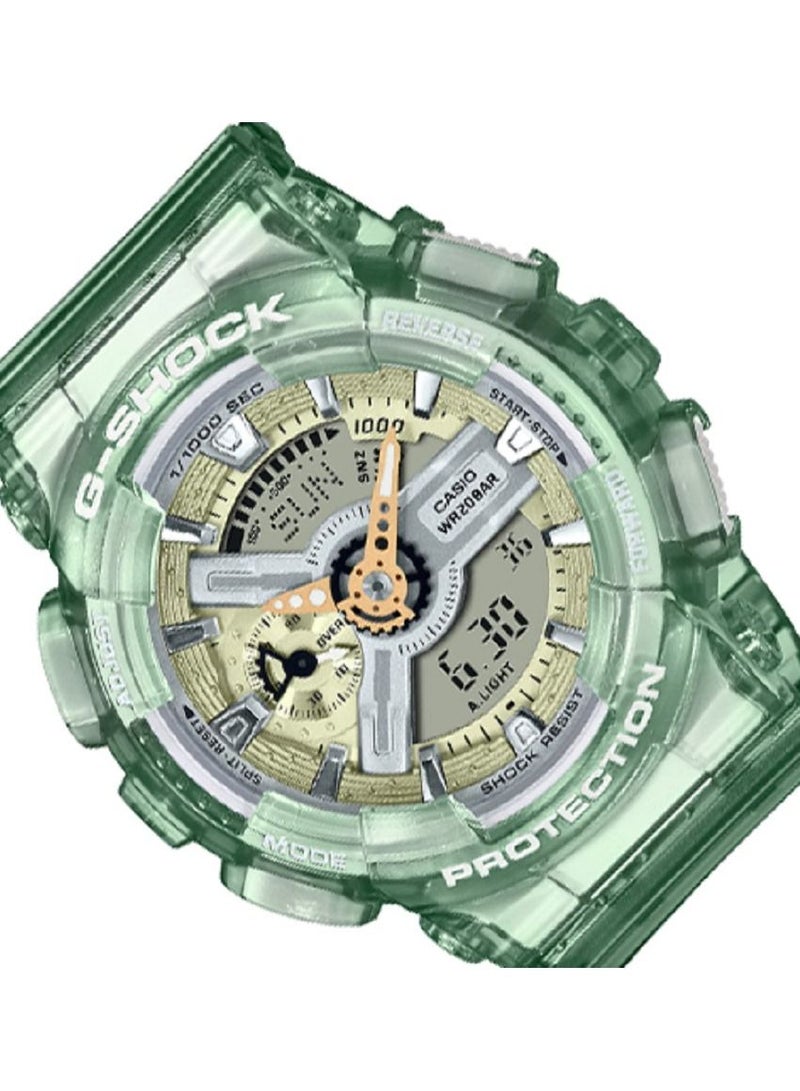 Casio Women Watch G-Shock Analog Digital Gold Dial Resin Band GMA-S110GS-3ADR. - Image 2