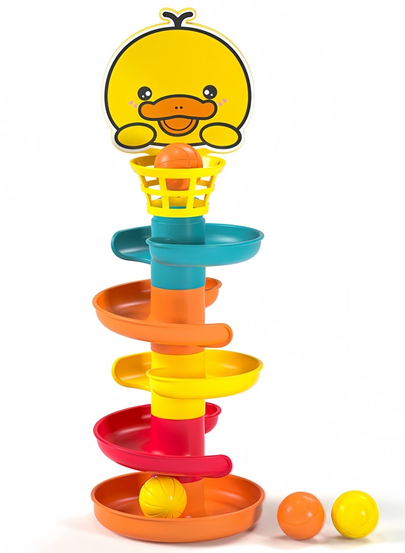 Zenymee Rolling Ball Tower Toy with 5-Tier Swirling Ramp & 4 Balls for Baby and Toddler 1-4 Years Old | Boosts Fine Motor Skills & Hand-Eye Coordination, Safe for Kids, Durable Plastic Construction - Image 1