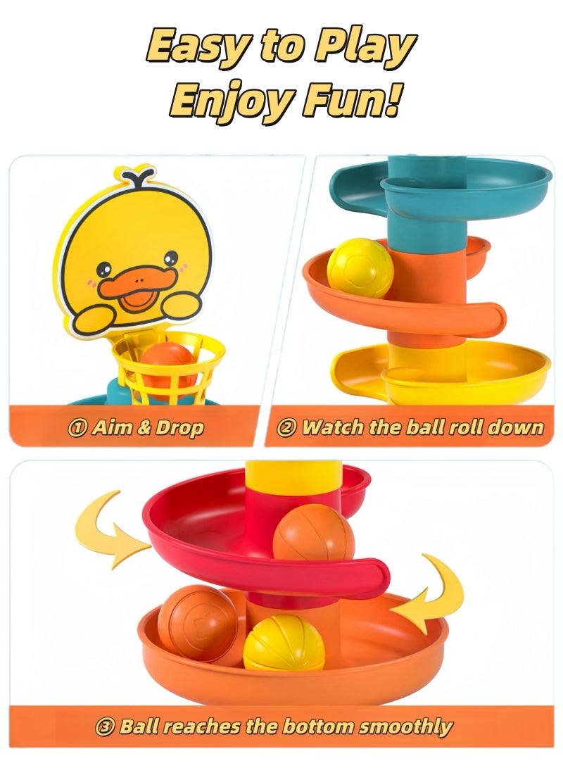 Zenymee Rolling Ball Tower Toy with 5-Tier Swirling Ramp & 4 Balls for Baby and Toddler 1-4 Years Old | Boosts Fine Motor Skills & Hand-Eye Coordination, Safe for Kids, Durable Plastic Construction - Image 3
