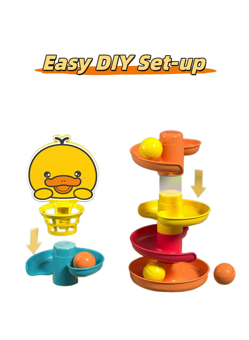 Zenymee Rolling Ball Tower Toy with 5-Tier Swirling Ramp & 4 Balls for Baby and Toddler 1-4 Years Old | Boosts Fine Motor Skills & Hand-Eye Coordination, Safe for Kids, Durable Plastic Construction - Image 4