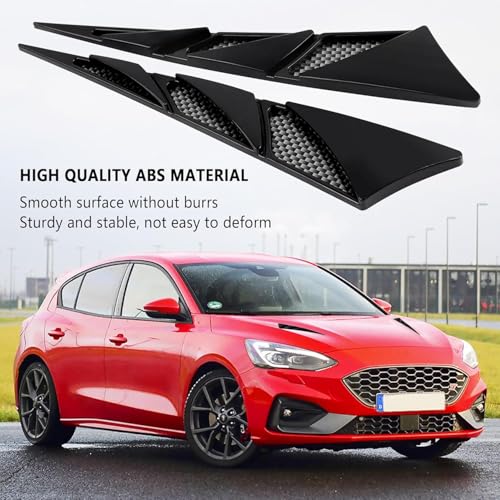 AAKICHI Auto Decorative Air Flow Intake Scoop, Car Hood Simulation Air Vent Trim, 2 pc Vehicle Bonnet Vent Sticker Cover, Universal Automotive Exterior Accessories (Glossy Black) - Image 5