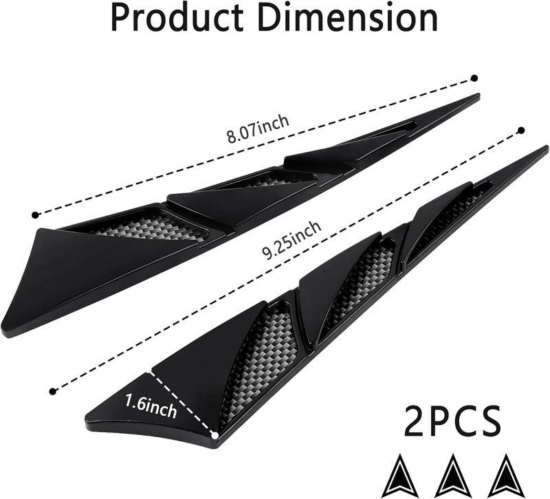 AAKICHI Auto Decorative Air Flow Intake Scoop, Car Hood Simulation Air Vent Trim, 2 pc Vehicle Bonnet Vent Sticker Cover, Universal Automotive Exterior Accessories (Glossy Black) - Image 4