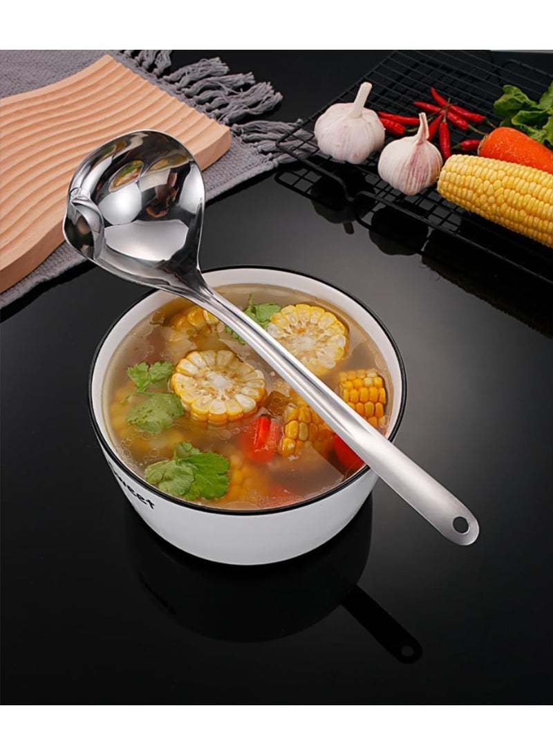 Rubik Oil Separator Soup Ladle 2 Pack, Stainless Steel Gravy Food Fat Filter Spoons for Home Kitchen and Restaurant Cooking - Image 4