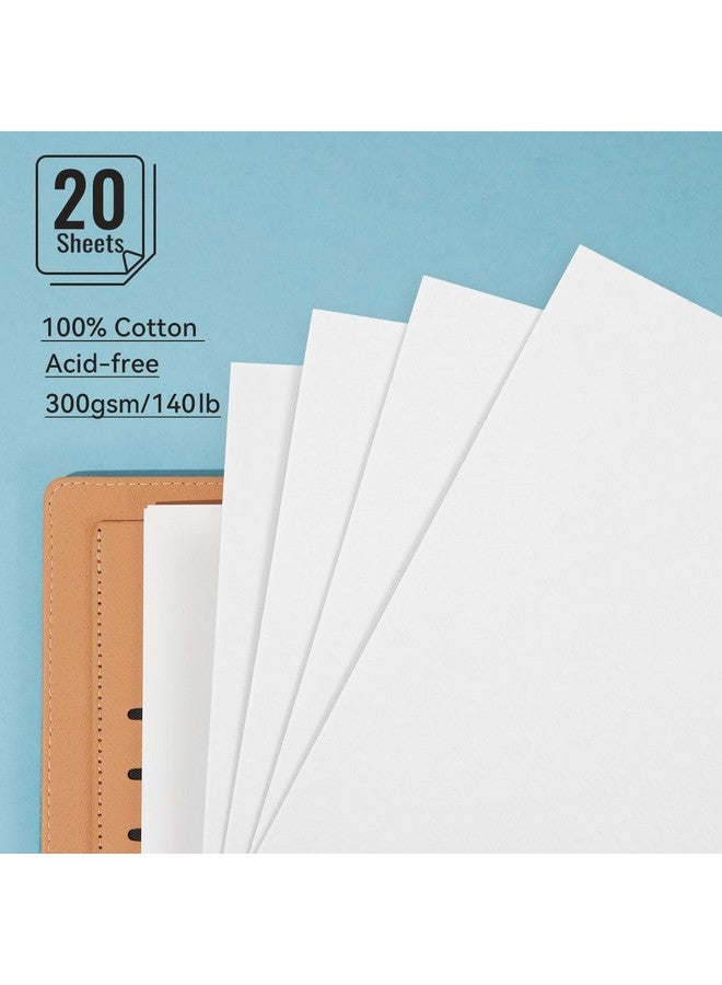Lightwish Watercolor Sketchbook,100% Cotton Acid Free Watercolor Journal,300Gsm/140Lb Hot Press Watercolor Paper For Artists,Adults,Students,20 Sheets,9.25 * 6.3 Inches(Cloth Blue) - Image 2