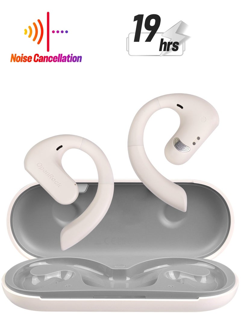OpenRock Open Ear Headphones, Wireless Hanging Earphones, Bluetooth 5.2 Dual Microphone Call Noise Reduction, 7800 Mah Ultra-Long Standby, Ipx5 Waterproof, Suitable For Outdoor Sports White - Image 1