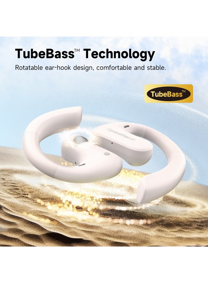 OpenRock Open Ear Headphones, Wireless Hanging Earphones, Bluetooth 5.2 Dual Microphone Call Noise Reduction, 7800 Mah Ultra-Long Standby, Ipx5 Waterproof, Suitable For Outdoor Sports White - Image 2