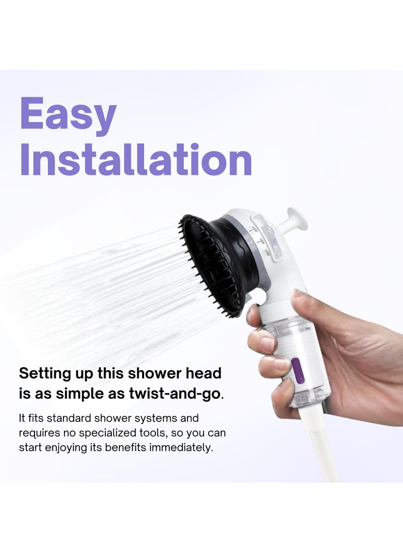 K-HEADSPA Korean Shower Head Filter with Water Filtration System, Massage Head, Activated Carbon Filter (ACF) and Vitamin Gel for Scalp Care and Healthier Hair Growth - Lavender Scent  - Image 5