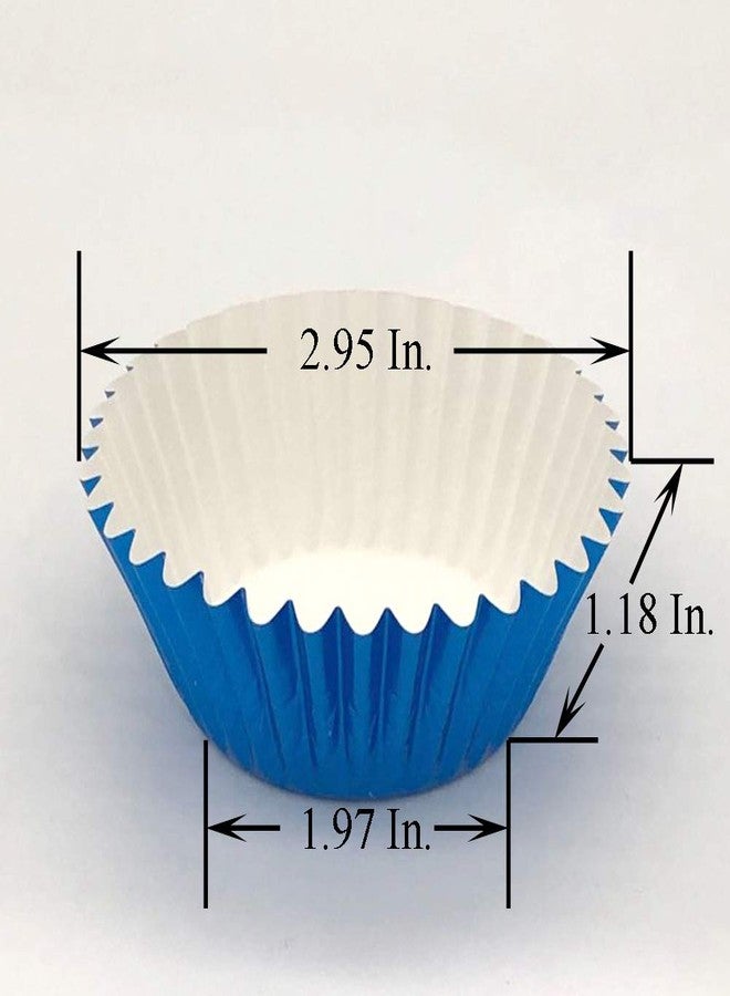 Huaswan Sky Blue Foil Cupcake Liners Standard Paper Baking Cups for Party, Birthday and More, 120-Count - Image 2