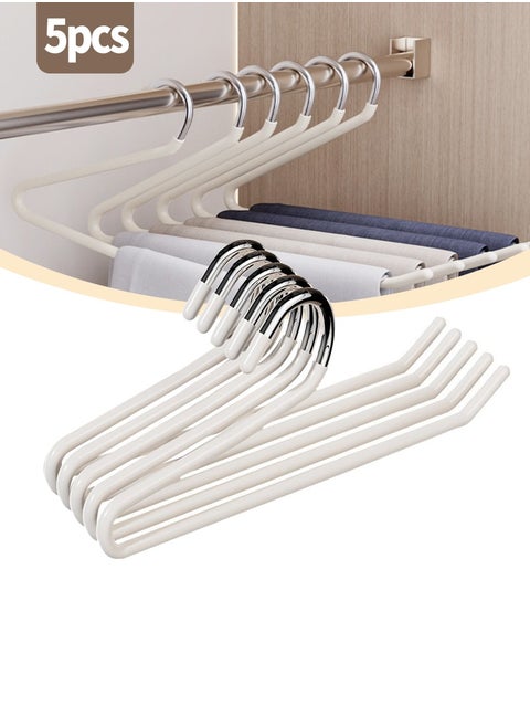 5 Piece Trouser Rack, Non-Slip Trouser Rack, Open Easy Slip Rack, Durable Rustproof Space Saving Metal Racks