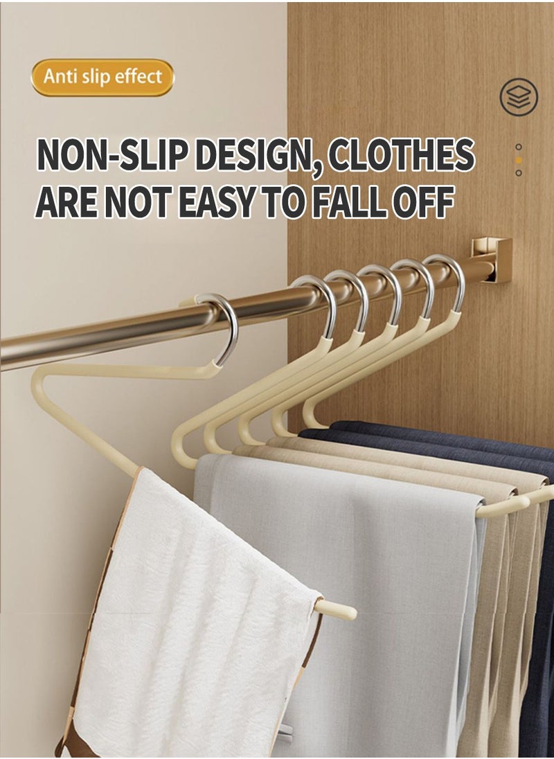 Beirui - 5 Piece Trouser Rack, Non-Slip Trouser Rack, Open Easy Slip Rack, Durable Rustproof Space Saving Metal Racks - Image 1